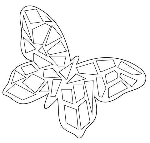 Butterfly Mosaic Coloring Page